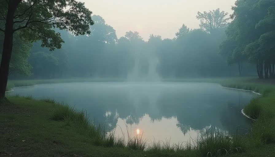 Empty Barton Springs pool at 6 AM.